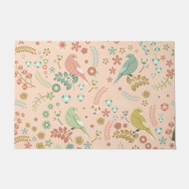 Shabby Birds & Branches Pastel Lachs Fußmatte