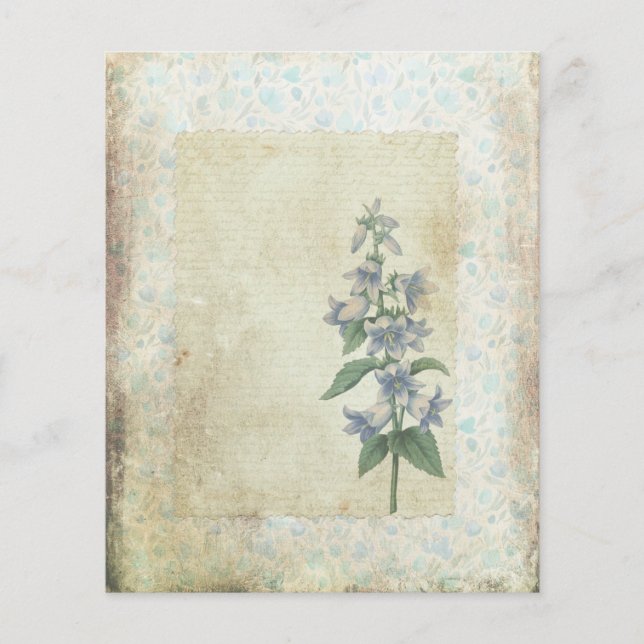 Shabby Blue Floral Collage Scrapbook Paper (Vorderseite)
