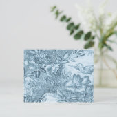 Shabby Blue French Toile Postkarte (Stehend Vorderseite)