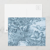 Shabby Blue French Toile Postkarte (Vorne/Hinten)