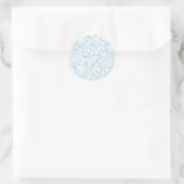 Shabby Blue French Toile Runder Aufkleber (Tasche)