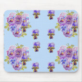 Shabby Blue Pansy floral Computer Maus Mat Pad Mousepad (Vorne)