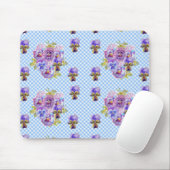 Shabby Blue Pansy floral Computer Maus Mat Pad Mousepad (Mit Mouse)