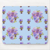 Shabby Blue Pansy floral Computer Maus Mat Pad Mousepad (Vorne)