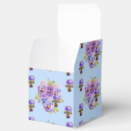 Shabby Blue Pansy Floral Dot Party Cake Fevor Box Geschenkschachtel