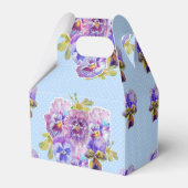 Shabby Blue Pansy Floral Dot Party Cake Fevor Box Geschenkschachtel (Rückseite)