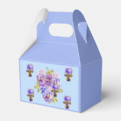 Shabby Blue Pansy Floral Tee Party Cake Gefallen B Geschenkschachtel (Rückseite)