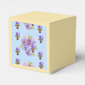 Shabby Blue Pansy Floral Tee Party Cake Gefallen B Geschenkschachtel (Rückseite)