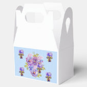 Shabby Blue Pansy Floral Tee Party Cake Gefallen B Geschenkschachtel (Geöffnet)