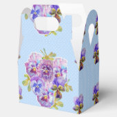 Shabby Blue Pansy Floral Wedding Cake Favor Box Geschenkschachtel (Geöffnet)