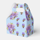 Shabby Blue Pansy Floral Wedding Cake Favor Box Geschenkschachtel (Rückseite)