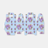 Shabby Blue Pansy Floral Wedding Cake Favor Box Geschenkschachtel (Ungefaltet)