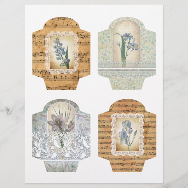 Shabby Blume & Lace Scrapbook Taschen (Vorderseite)