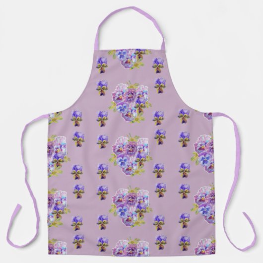 Shabby Blume Lilac Pansy Blumenküche Schürze (Vorderseite)