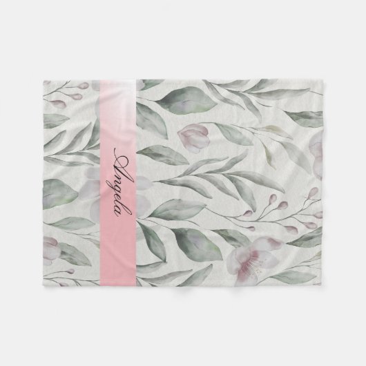 Shabby Blush Blume Fleecedecke (Vorderseite (Horizontal))