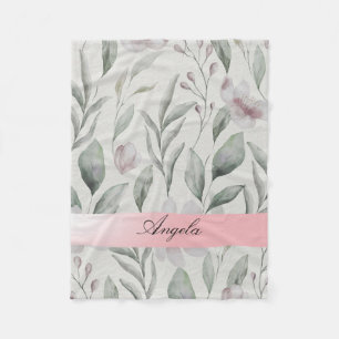 Shabby Blush Blume Fleecedecke
