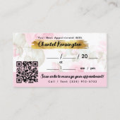 Shabby Blush Wasserfarbe Rose Gold QR Ernennung Visitenkarte (Rückseite)