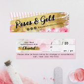 Shabby Blush Wasserfarbe Rose & Goldene Verabredun Mini Visitenkarte