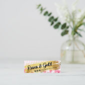 Shabby Blush Watercolor Rose Gold QR Code Mini Visitenkarte (Stehend Vorderseite)