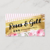 Shabby Blush Watercolor Rose Gold QR Code Visitenkarte (Vorderseite)