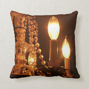 Shabby Chandelier Bling 2-Gold-Sq THROW PILLOW Kissen