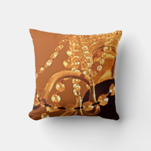 Shabby Chandelier Bling 3-Gold-Sq THROW PILLOW Kissen