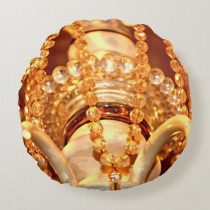 Shabby Chandelier Bling 4-Gold-RUNDE DURCH PILLOW Rundes Kissen