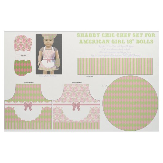 Shabby Chic 18" Puppe schnitt u. näht Stoff (Fat Quarter (45,7 x 55,9 cm))