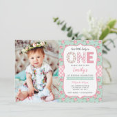 Shabby Chic-1. Geburtstags-Einladung Einladung (Stehend Vorderseite)