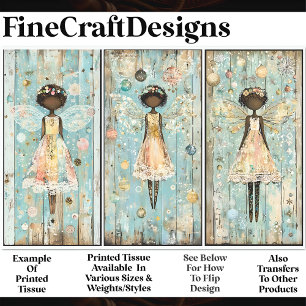 Shabby Chic Afroamerikanische Engel AM2 Decoupage Seidenpapier