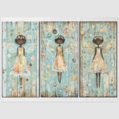 Shabby Chic Afroamerikanischer Engel AM2 Decoupage Seidenpapier (Vorderseite)