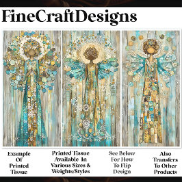 Shabby Chic Afroamerikanischer Engel AM3 Decoupage Seidenpapier