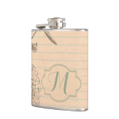 Shabby Chic Alte Papiermonogramm Whiskey Flasche Flachmann (Links)