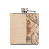 Shabby Chic Alte Papiermonogramm Whiskey Flasche Flachmann (Rückseite)