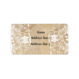 Shabby Chic-alte Pergament-Adressen-Etiketten Adressaufkleber