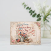 Shabby Chic Americana Unabhängigkeitstag Feiertagspostkarte (Stehend Vorderseite)