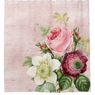 Shabby Chic Antike Rose in Blush Duschvorhang