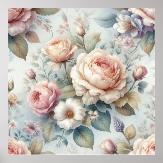 Shabby Chic Antike Rose Poster (Vorne)