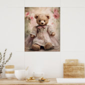 Shabby Chic Antique Teddy Girl Poster (Küche)