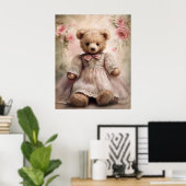 Shabby Chic Antique Teddy Girl Poster (Heimbüro)