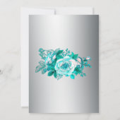 Shabby-Chic Aqua-Rose auf Silberhochzeit-Probe Einladung (Rückseite)