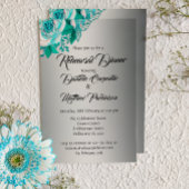 Shabby-Chic Aqua-Rose auf Silberhochzeit-Probe Einladung