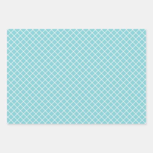 Shabby Chic Aquamarin Blau Rose Rosa Streifen Geschenkpapier Set (Vorderseite 3)