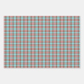 Shabby Chic Aquamarin Blau Rose Rosa Streifen Geschenkpapier Set (Vorderseite)