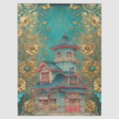 Shabby Chic Aquamarine Pagode Seidenpapier (Vorderseite)