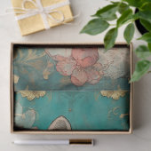 Shabby Chic Aquamarines Blumenfockpapier Seidenpapier (Geschenk)