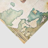 Shabby Chic Aquarell Vintage Koffer Seidenpapier (Detail)