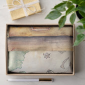 Shabby Chic Aquarell Vintage Koffer Seidenpapier (Geschenk)