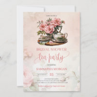 Shabby Chic Aquarellblau Rosengarten Tee Party