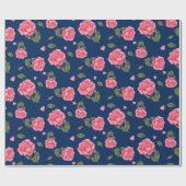 Shabby Chic Aquarellfarbe Rosa Blumenmuster Geschenkpapier (Flach)